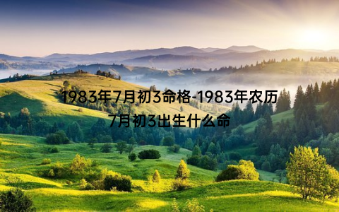 1983年7月初3命格-1983年农历7月初3出生什么命