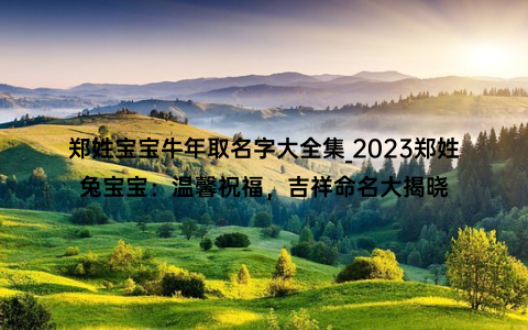 郑姓宝宝牛年取名字大全集_2023郑姓兔宝宝：温馨祝福，吉祥命名大揭晓