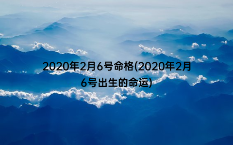 2020年2月6号命格(2020年2月6号出生的命运)