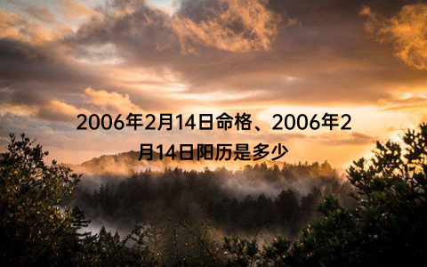 2006年2月14日命格、2006年2月14日阳历是多少