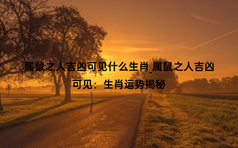 属鼠之人吉凶可见什么生肖_属鼠之人吉凶可见：生肖运势揭秘