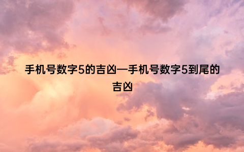 手机号数字5的吉凶—手机号数字5到尾的吉凶