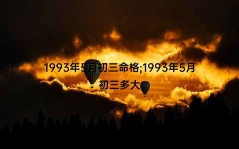 1993年5月初三命格;1993年5月初三多大