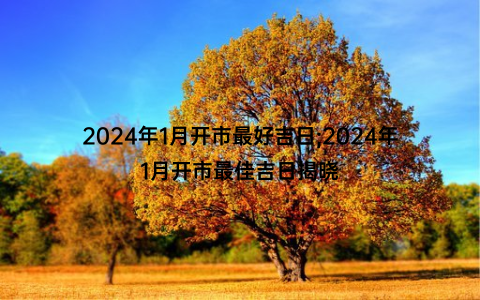 2024年1月开市最好吉日;2024年1月开市最佳吉日揭晓