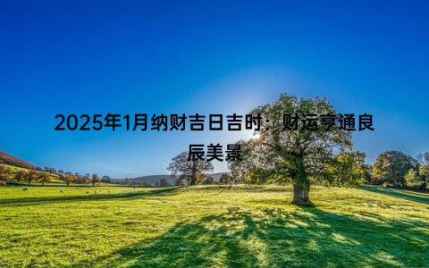 2025年1月纳财吉日吉时：财运亨通良辰美景