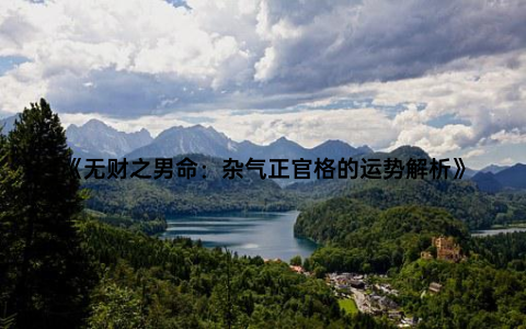 《无财之男命：杂气正官格的运势解析》