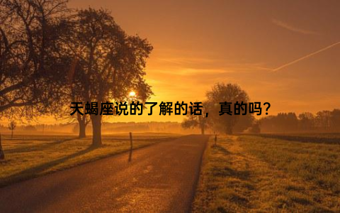 天蝎座说的了解的话，真的吗？