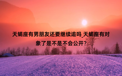 天蝎座有男朋友还要继续追吗_天蝎座有对象了是不是不会公开？