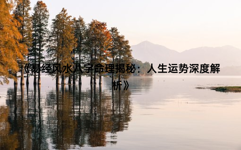 《易经风水八字命理揭秘：人生运势深度解析》