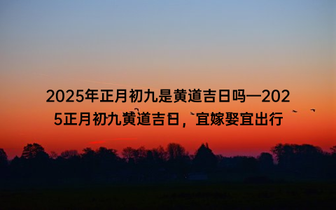 2025年正月初九是黄道吉日吗—2025正月初九黄道吉日，宜嫁娶宜出行