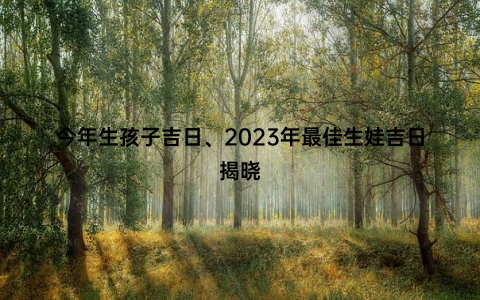 今年生孩子吉日、2023年最佳生娃吉日揭晓