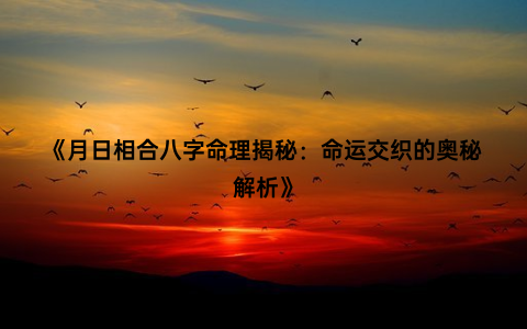 《月日相合八字命理揭秘：命运交织的奥秘解析》