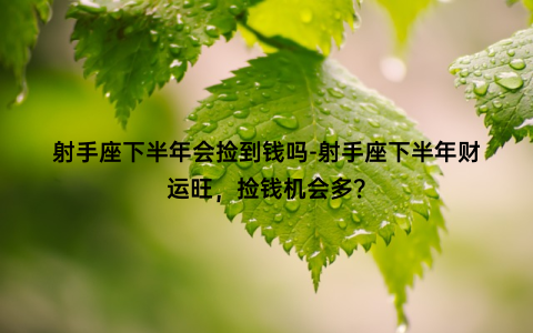 射手座下半年会捡到钱吗-射手座下半年财运旺，捡钱机会多？