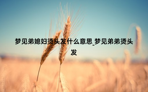 梦见弟媳妇烫头发什么意思_梦见弟弟烫头发