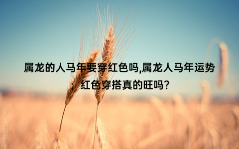 属龙的人马年要穿红色吗,属龙人马年运势：红色穿搭真的旺吗？