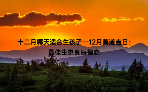 十二月哪天适合生孩子—12月黄道吉日：最佳生崽良辰揭晓