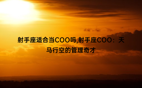 射手座适合当COO吗,射手座COO：天马行空的管理奇才