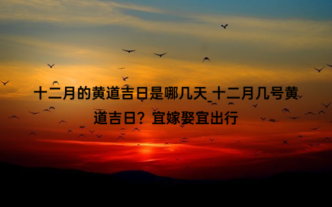 十二月的黄道吉日是哪几天_十二月几号黄道吉日？宜嫁娶宜出行