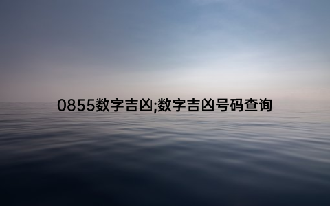 0855数字吉凶;数字吉凶号码查询