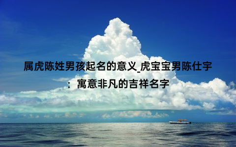 属虎陈姓男孩起名的意义_虎宝宝男陈仕宇：寓意非凡的吉祥名字