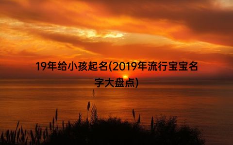 19年给小孩起名(2019年流行宝宝名字大盘点)