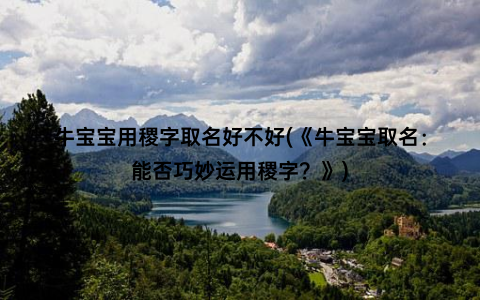 牛宝宝用稷字取名好不好(《牛宝宝取名：能否巧妙运用稷字？》)