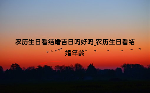 农历生日看结婚吉日吗好吗_农历生日看结婚年龄