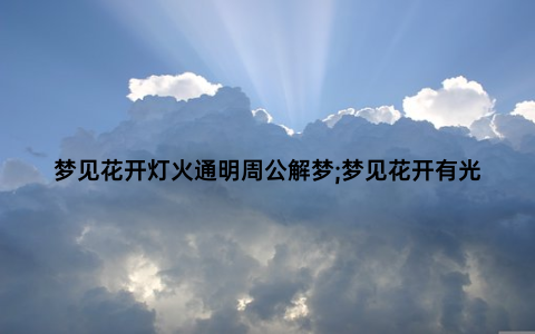 梦见花开灯火通明周公解梦;梦见花开有光