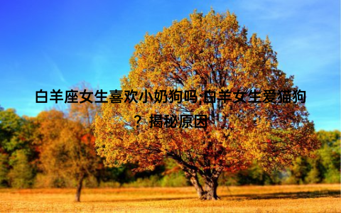白羊座女生喜欢小奶狗吗;白羊女生爱猫狗？揭秘原因