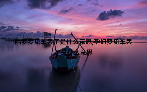 胎梦梦见车丢了是什么意思,孕妇梦见车丢了是什么意思