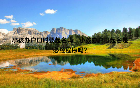 小孩办户口时要起名吗、小孩办户口起名是必经程序吗？