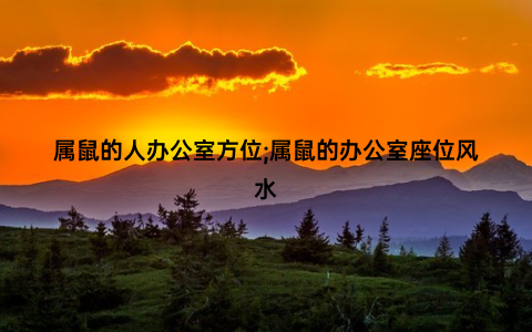 属鼠的人办公室方位;属鼠的办公室座位风水