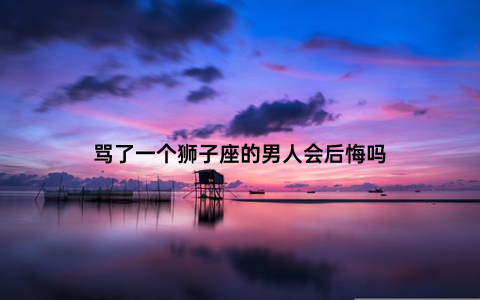 骂了一个狮子座的男人会后悔吗