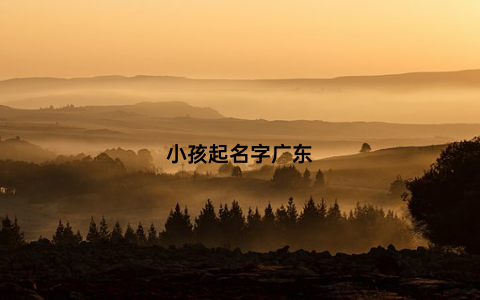 小孩起名字广东