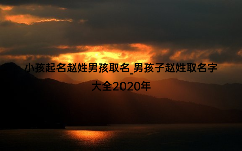 小孩起名赵姓男孩取名_男孩子赵姓取名字大全2020年