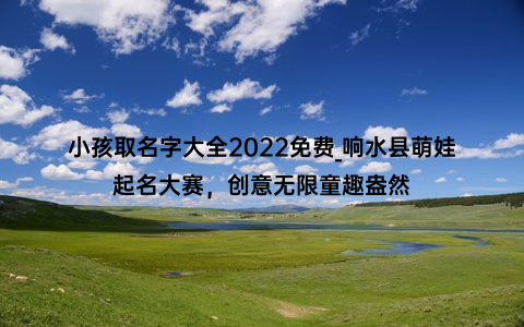 小孩取名字大全2022免费_响水县萌娃起名大赛，创意无限童趣盎然