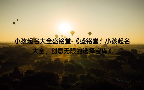 小孩起名大全盛铭堂-《盛铭堂：小孩起名大全，创意无限的选择宝库》