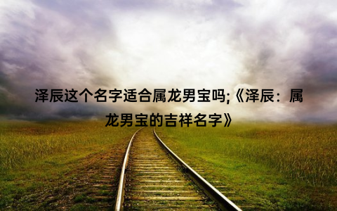 泽辰这个名字适合属龙男宝吗;《泽辰：属龙男宝的吉祥名字》
