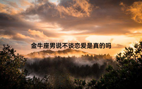 金牛座男说不谈恋爱是真的吗