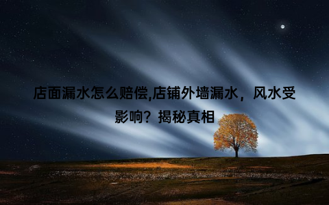 店面漏水怎么赔偿,店铺外墙漏水，风水受影响？揭秘真相